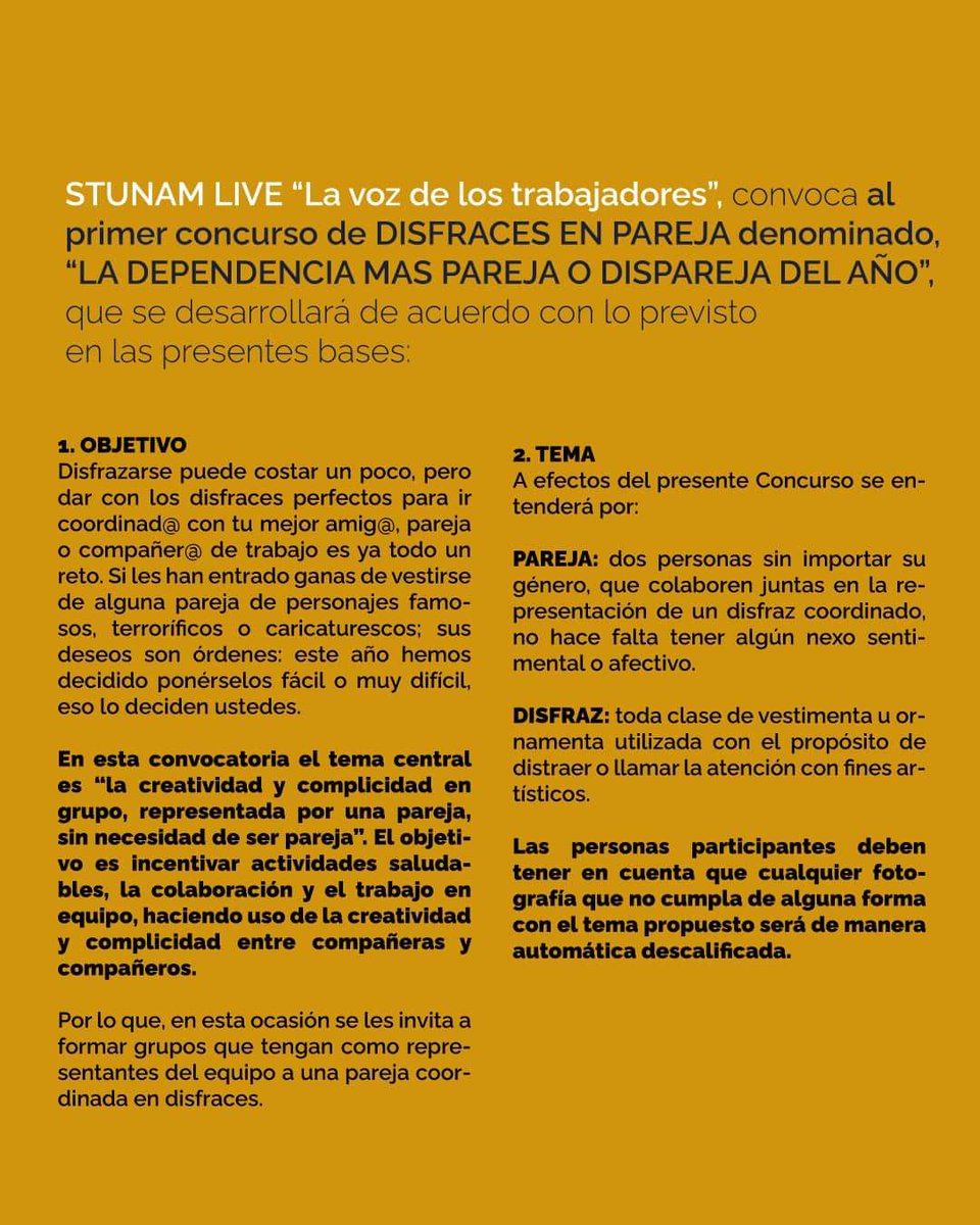 StunamLive's tweet photo. Arrancamos el año con un nuevo concurso, como no sabíamos a qué santo arrimarnos hemos decidido que sería a los dos, con motivo de la Virgen de la Candelaria y San Valentín, te invitamos a participar en el concurso de disfraces: 
“La Dependencia más pareja o dispareja del año” https://t.co/jNUtfFVhpC