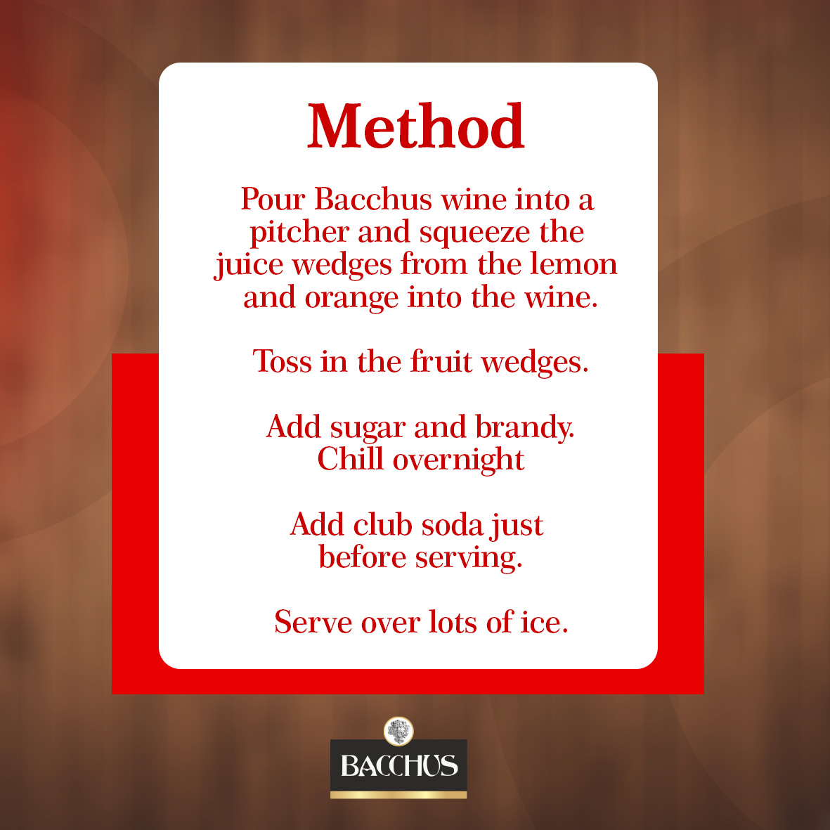 Having friends over and want to make a budget friendly cocktail? Homemade Sangria is your guy. Tag us when you give this a try.

#BacchusWine #Vitality #Enjoyment #ForTheLoveOfWine #WineLover