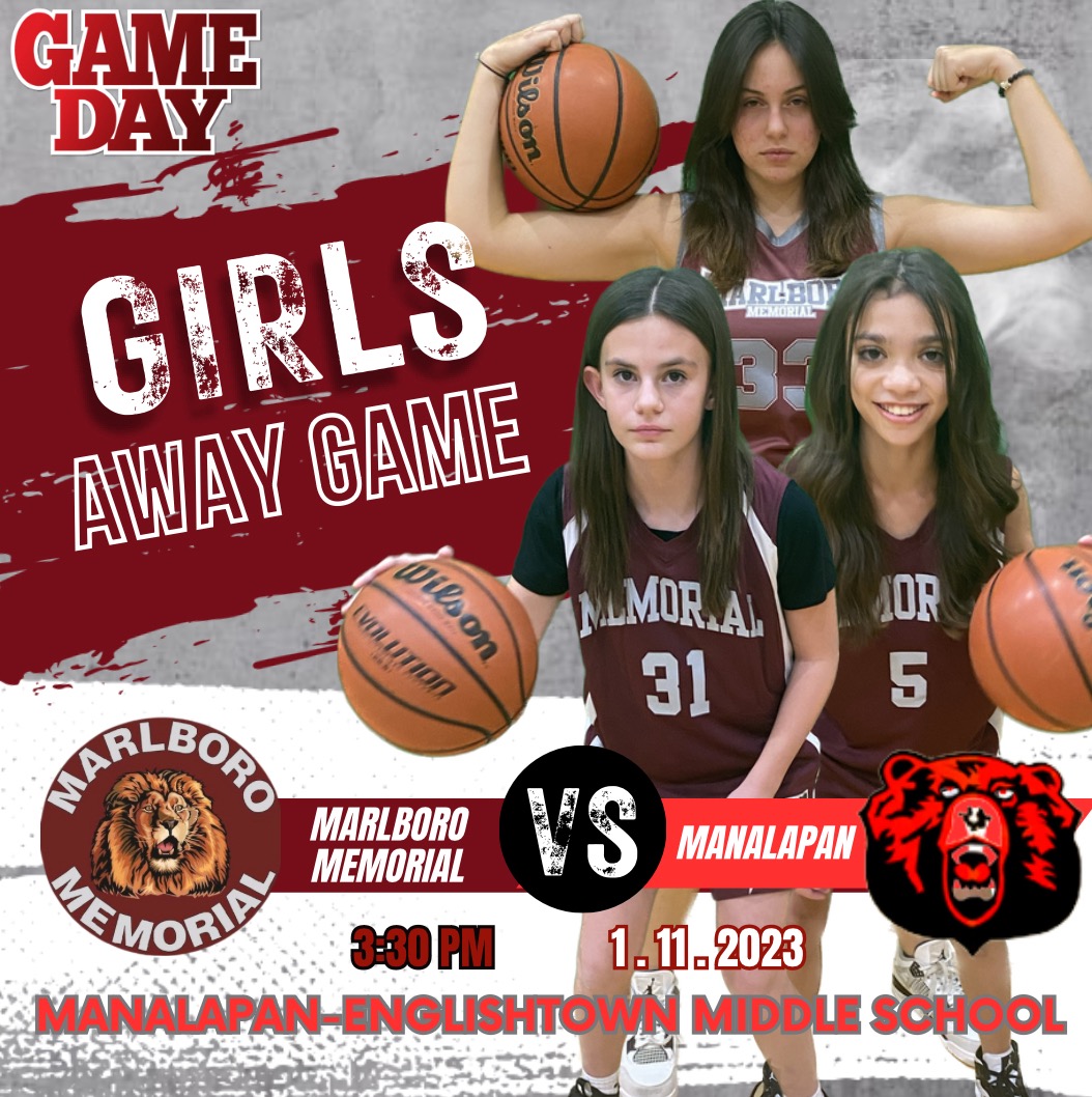 The girls' basketball teams hit the road today.   Good luck to our Lady Lions! <a href="/MarlboroMem/">Marlboro Memorial MS</a> <a href="/MTPSNJ/">Marlboro Twp Schools</a> <a href="/Scafine/">Scott Fine</a>