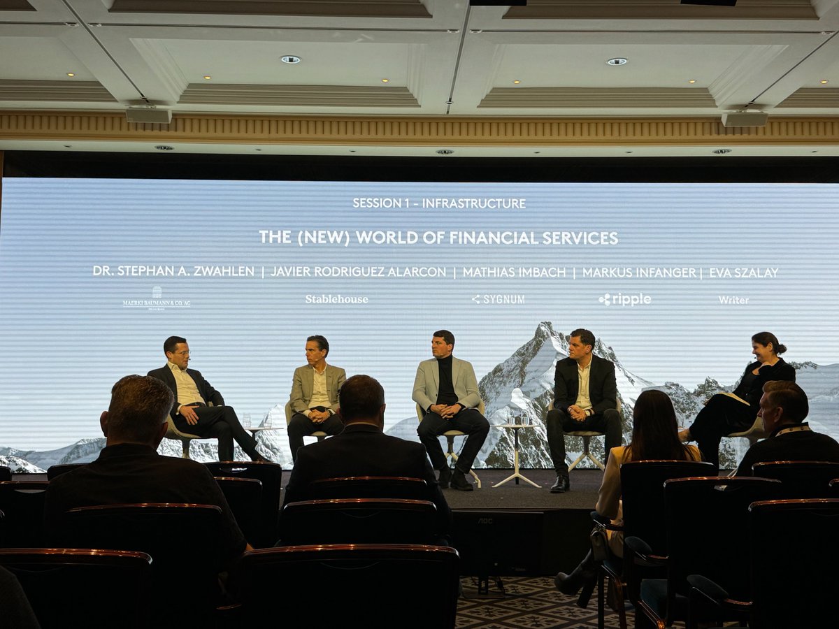 sygnumofficial's tweet photo. Mathias Imbach on-stage at @CFCstmoritz on the panel "The (new) world of #financial services"

Super insightful panel with Dr. Stephan A. Zwahlen (@MaerkiBaumann), Javier Rodriguez Alarcon (@stablehouse ) and Eva Szalay (@HokkuPR ). https://t.co/W81KKgmTMc