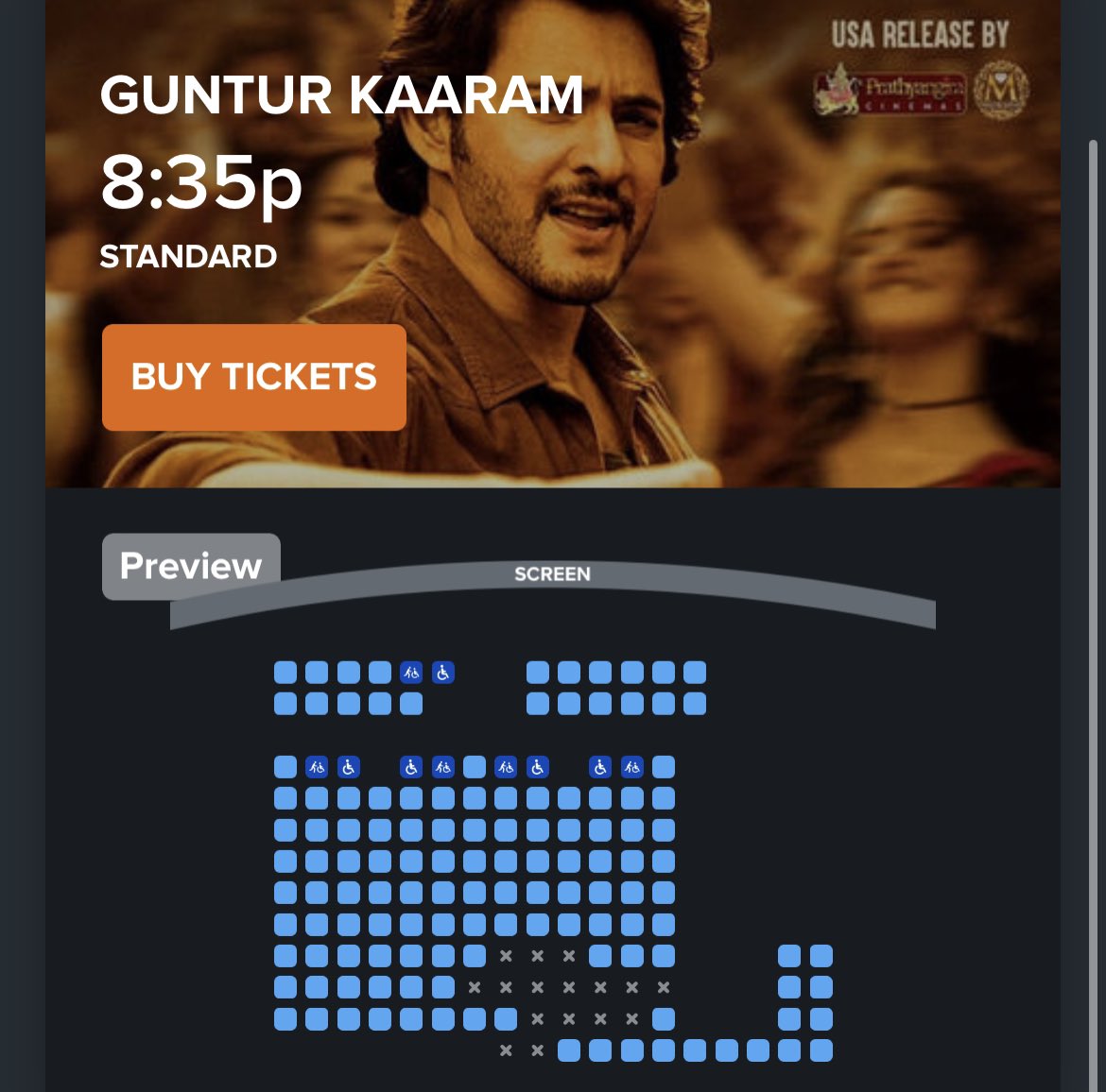 Maheshfans_USA's tweet photo. Attention (Aurora,IL) Superrr Fans !  

Cinemark Tinseltown USA Aurora Bookings Opened 🤞🏻💥

Finally After the long wait !! Grab your tickets 🎟️ Super Fans 

#GunturKaaramUSA #GunturKaaram
#GunturKaaramPremiersonJan11
#GkUsaBookingsUpdate https://t.co/8M7p1EGA3M
