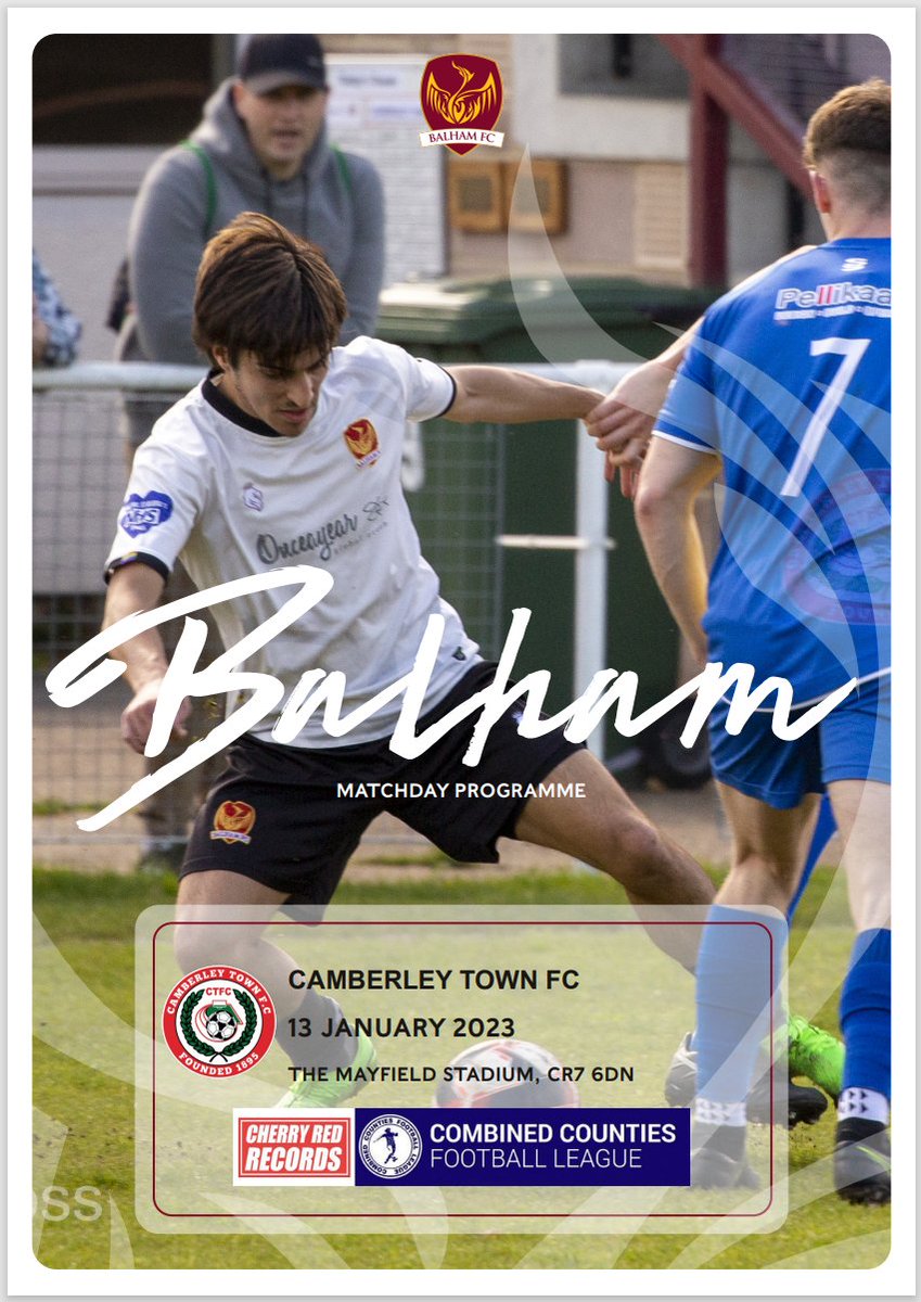 BalhamFC's tweet image. Matchday programme for Saturday's match with @CamberleyTownFC  available at club site balhamfc.com/news/matchday-… - souvenir copies £2 on the gate @nlprogs #nonleaguefootball #NonLeague @OAY_globalocean #OnceAYear