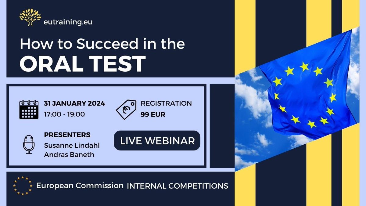 EUTraining's tweet image. 🌟Elevate your EC Internal Competitions prep! 
🎙️Join us for a LIVE Webinar: gain practical tips on impactful presentations, effective idea delivery, and standing out in this competitive process. 📆 31 January ⏰17:00 🔗bit.ly/31January-COM-…