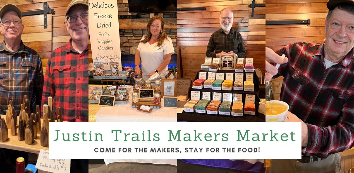 Justin_Trails's tweet photo. This Saturday January 13th from 10am–3pm join us at the Justin Trails Makers Market at Justin Trails Resort 7452 Kathryn Avenue – 8 miles south of Sparta Wisconsin. https://t.co/P5aG1X6RAi