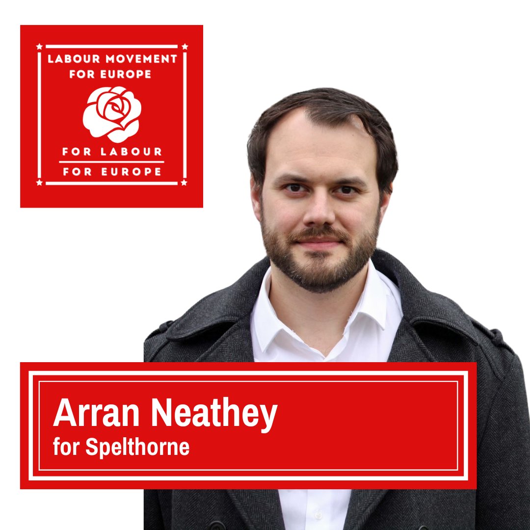 @labour4europe is endorsing @Aneathey to be Labour's candidate for Spelthorne. Arran envisions a future under a Labour gov where the UK regains a pivotal role in Europe, highlighting integration in areas such as trade, security, climate change and migration management.