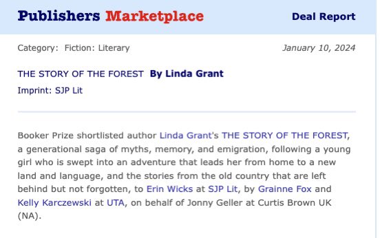 Delighted to announce forthcoming US publication of The Story of the Forest.