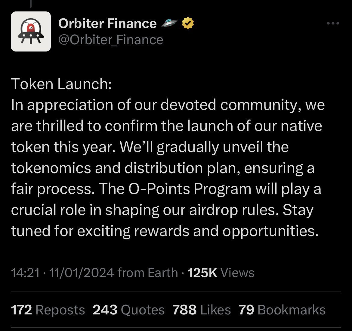 Not a big fan of the path <a href="/Orbiter_Finance/">Orbiter Finance 🛸</a> is taking 

I hope they consider people who use their bridge since 2022

This tweet sounds like a new « farming the farmer » event 

Bullish scenario: 

there is enough data on previous airdrops, every team know what works well or not.