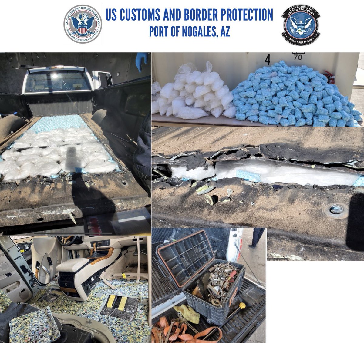 borderObserver's tweet photo. #STATUS 2024-Jan-14
Search Engine 59 Headlines for #Sat 13 Jan 2024
#Overload_unload 2pm MT
https://t.co/S4TzxLw0Tu
#Photos @CBPPortDirNOG 11 Jan
Nogales #POE seized <1M #fentanyl pills
12/23 ~112,400
12/29 ~504,680 + 37.85 lbs #methpickup
12/29 ~329,780
https://t.co/VFcJ61D01s