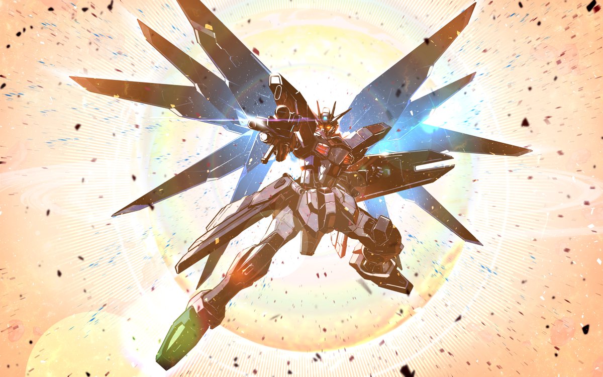 mecha robot no humans solo v-fin weapon wings  illustration images