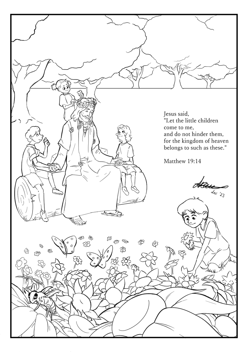 VirologicEarth5's tweet photo. #colouringpage #digitalart #JesusChrist commission for a staff member of my local university whom is writing an autobiography that details her introduction to Christ through childrens' colouring pages https://t.co/IUixEsjuMn