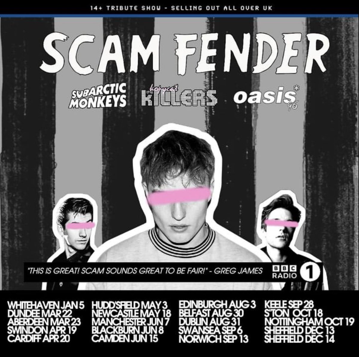 ABERDEEN...🏴󠁧󠁢󠁳󠁣󠁴󠁿🙌🏻

A night of LIVE MUSIC featuring songs from The Killers, Sam Fender and Arctic Monkeys... brought to you by The Kopycat Killers, Scam Fender and Subarctic Monkeys ⚡️🤌🏼

TICKETS: eventbrite.co.uk/e/the-killers-… 🔗

#samfender #thekillers #arcticmonkeys #ogvpodium #aberdeen