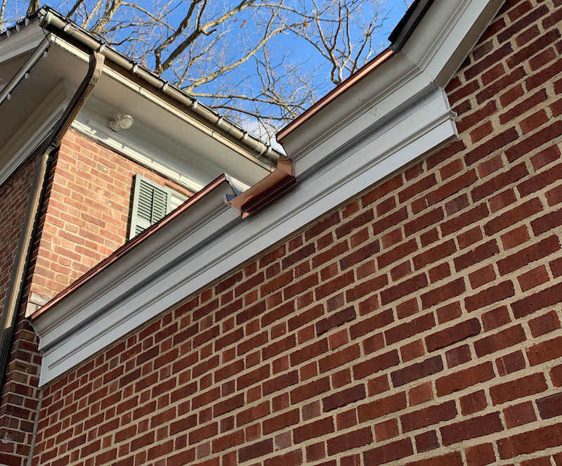 NBHD_Roofing's tweet photo. To avoid excessive water pooling, we installed a Copper scupper which allows water to drain. We also installed a cooper edging to achieve a cohesive and stylish look. #roofing #roof See the full project: https://t.co/zo5TFc1wvS https://t.co/CQccMT3EYi