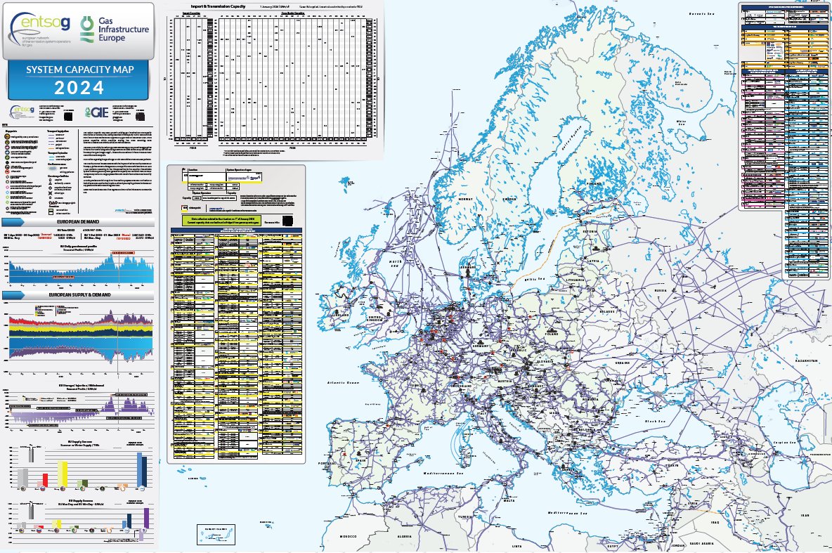 📣New year, New Map! GIE & ENTSOG System Capacity Map 2024 is out! 👇Access a comprehensive overview of the European gas market. 🖥View the digital format: bit.ly/3NY2NZu 🗺Order the print version: bit.ly/48PyVGB