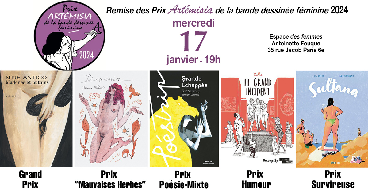 📚 Nous avons le grand plaisir de vous convier à la remise des prix Artémisia de la bande-dessinée féminine mercredi prochain à 19h à l'espace des femmes ✨ Venez rencontrer les lauréates de cette édition 2024 !
➡️ librairie-des-femmes.fr/agenda-149349/…