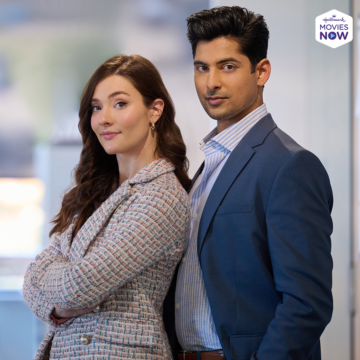 HallmarkPlus's tweet photo. Vivi @EvacBourne will need the help of Boom @RushiKota and his mother's Indian matchmaking traditions to make her app—and her heart—find its stride in #MakeMeAMatch now streaming on #HallmarkMoviesNow! #Hearties https://t.co/okn3rDMoUg