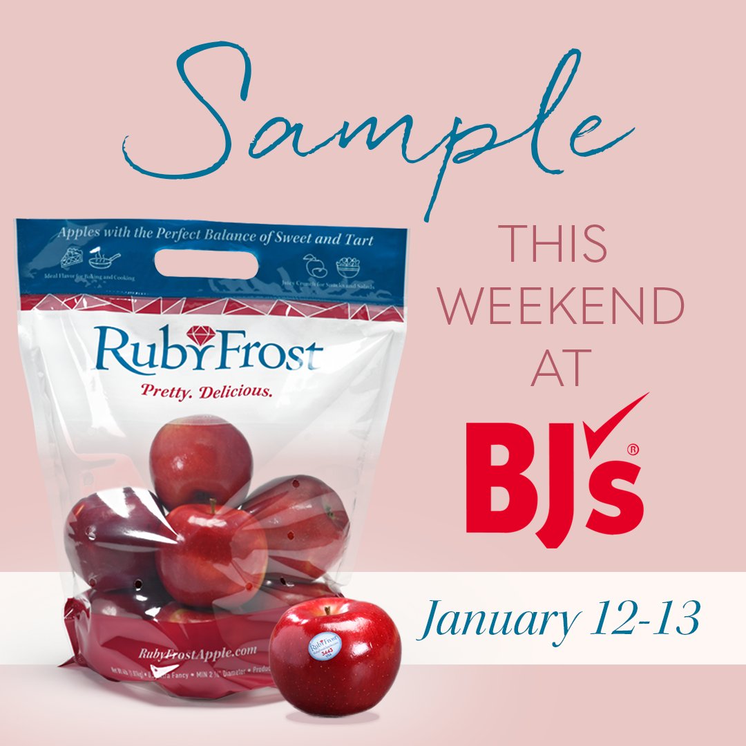 RubyFrostApple's tweet image. Calling all apple lovers! 🍎Now is your chance to try the apple that looks great, and tastes even better. This Friday and Saturday you can sample RubyFrost apples at @bjswholesale. Don’t miss out! #RubyFrostApples #FreeSamples #BJStores