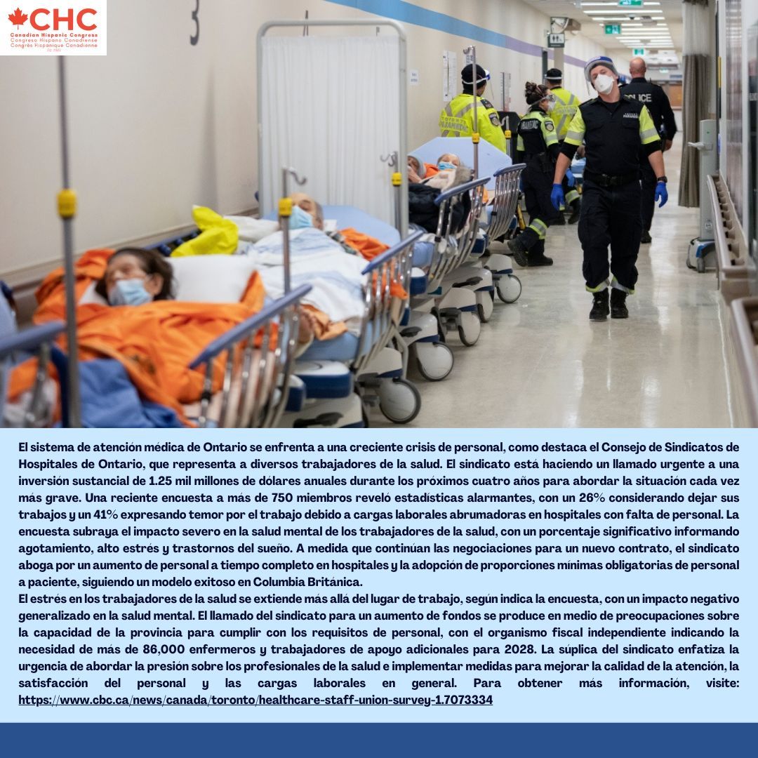 Hospital staffing crisis reaching ‘breaking point’ in Ontario, union says 🇨🇦👩‍⚕️🏥😓🚨 #unmillonjuntos #CHC #1millonstrong #noticias #hispanxs #latinxs #news #HealthCareCrisis #StaffingShortage #OntarioHospitals