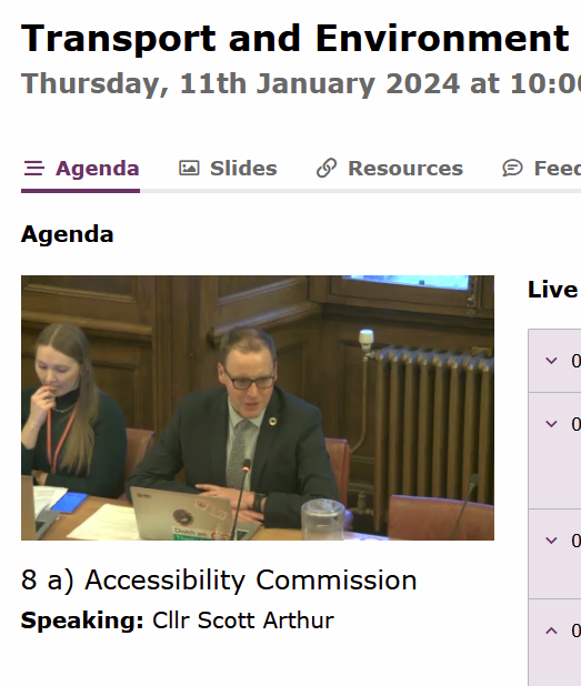SpokesLothian's tweet photo. @DaveJFrench @DAstonSNP @toddles23 @CyclingEdin @SpokesPorty @Cyclesouthedin @EdinburghMinute @EdinReporter @WeAreMACS @Wheels4Well @Active_ATA @JimDensham @KirstyLewin @CllrScottArthur @julebandel @CouncillorCowdy @SanneDD @KatrinaFaccenda @kevin_lang @FinlayMcF @TransformScot @edi_dot_bike @thecockburn @johnrobson87 @portobellocc @EnergyPorty @SW20Ed @sto_paul #EdinWebCast : #AccessibilityCommission
@spokeslothian seeks representn for people who use🚲as mobility aid
@DAstonSNP amendt supports
Also @sannedd #LibDem who has personal experience
Officers: the Commission can discuss inviting Spokes rep
👍But committee agrees the amendt https://t.co/hLCpNbkiG1