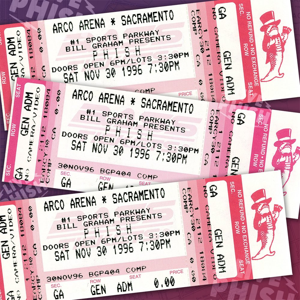 Phish 11/30/96 ARCO Arena, Sacramento, CA debuts in its entirety today at Noon ET before it hits the LP App at Midnight ET ⚡️ Listen at siriusxm.us/PhishSXM