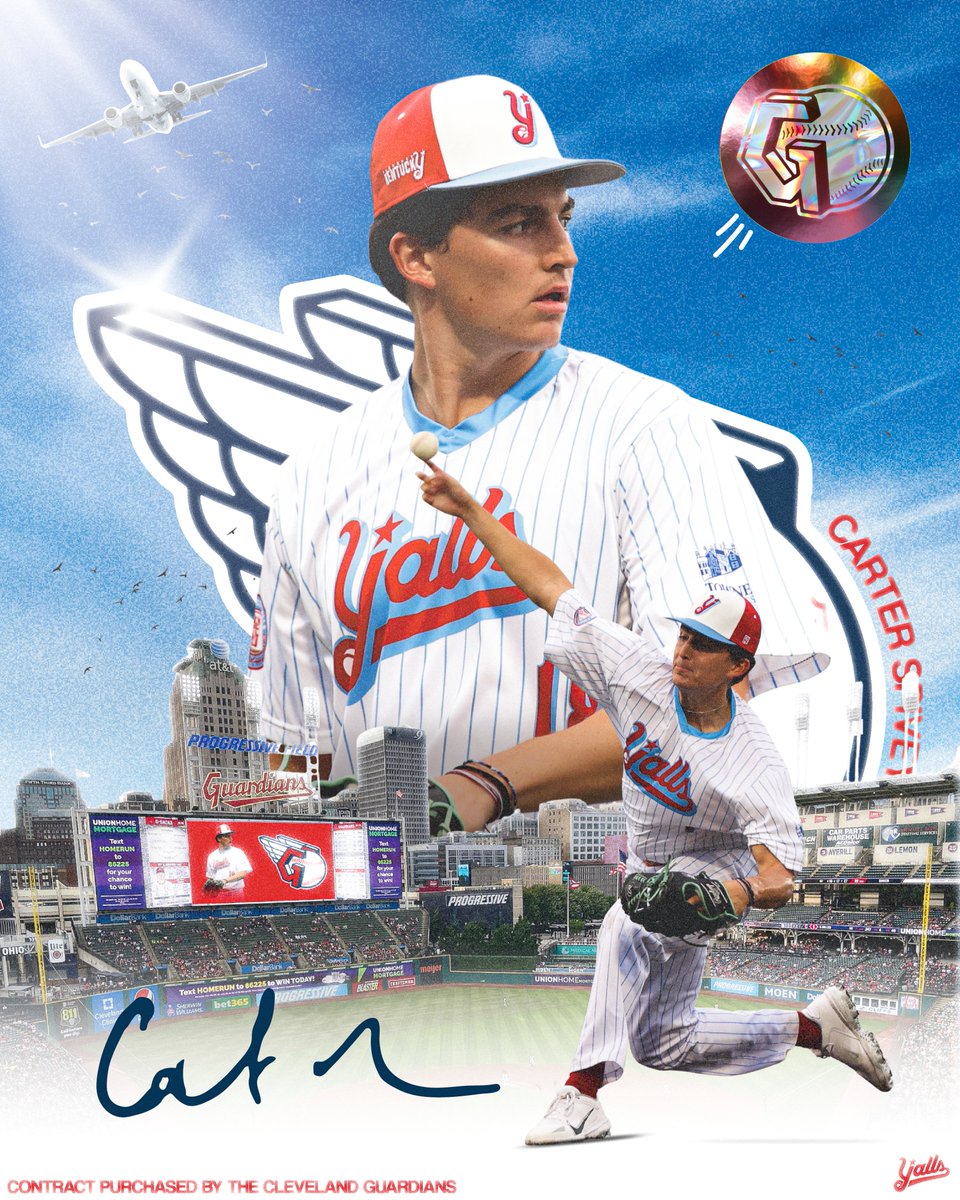 Florence Y’alls (@florence_yalls) on Twitter photo The contract of RHP Carter Spivey has been purchased by the <a href="/CleGuardians/">Cleveland Guardians</a>!
We signed Spivey in July of 2023 after an impressive collegiate career at <a href="/ECUBaseball/">ECU Baseball</a> where he was the 2022 ACC Pitcher of the Year. Spivey immediately carved out a role for himself in our starting The contract of RHP Carter Spivey has been purchased by the <a href="/CleGuardians/">Cleveland Guardians</a>!
We signed Spivey in July of 2023 after an impressive collegiate career at <a href="/ECUBaseball/">ECU Baseball</a> where he was the 2022 ACC Pitcher of the Year. Spivey immediately carved out a role for himself in our starting