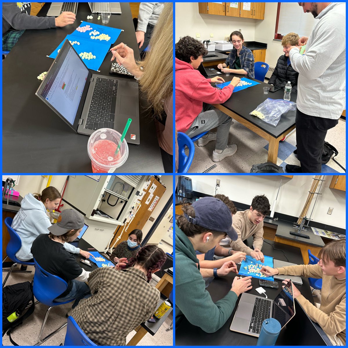 CCanfield100's tweet photo. #NewtownHS students in @CoachJustin10’s #APES class use paperclips to go fishing for marshmallow “fish” as prelude to a discussion about resource depletion and Tragedy of the Commons. #APEnvironmental #Science. https://t.co/TxEj8XICTn