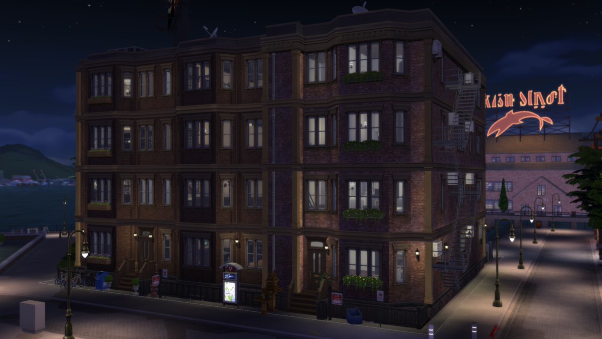 My version of the Culpepper House residential rental in San Myshuno ✨ It includes 11 units (2  unfurnished) of different sizes and styles 😁 Building A is big and posh, Building B is more basic and dirty 👀#Sims4ForRent 
Available on the gallery via my ID💡: Plumbocat
