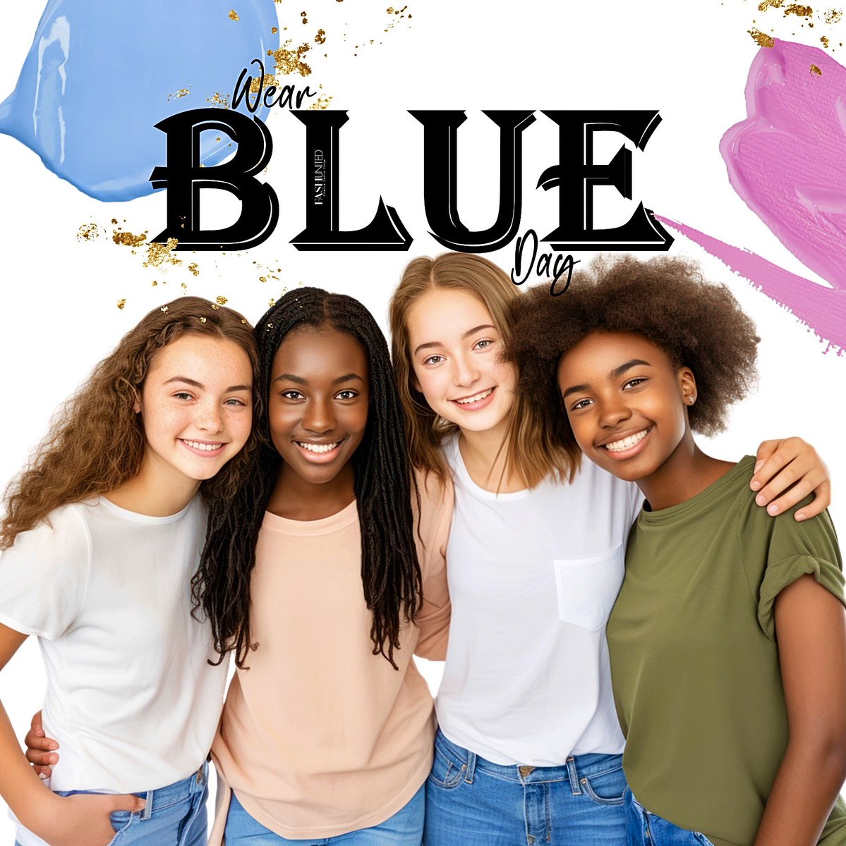 FashUnited's tweet photo. #WearBlueDay! Today, we wear #blue to show our support for victims and survivors of #HumanTrafficking! #HumanTraffickingAwarenessDay
#EndHumanTrafficking 💙💙💙 #FASHUNITED https://t.co/9oGOIpxMso