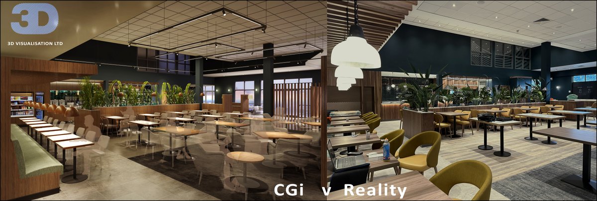 Neil_3DvisLtd's tweet photo. CGi v Real Life.
We produced a handful of 3d renders to assist the project refurbishment of a interior fit out scheme.
Here is one 3d render set against the almost complete project.
#interior #project #3dvisualisation #Archvis #CGi #architecture  #Vray #3DVis #Marketing #3dsmax https://t.co/t2XUUDAnDY