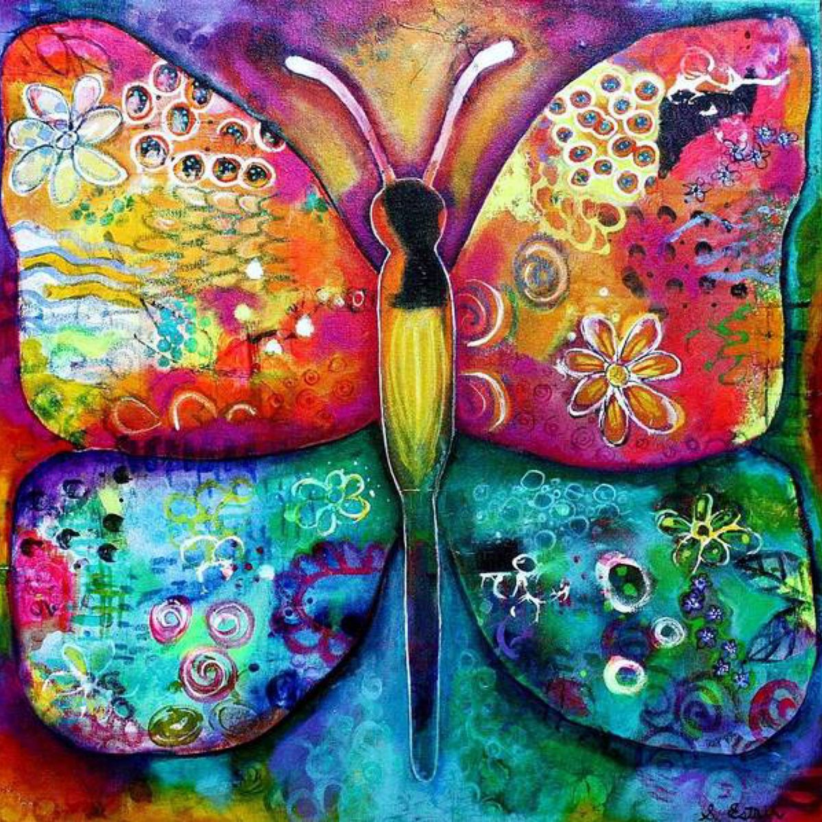 #NewMoon fly on wings of joy into fields of vivid peace soar free without fear  #haiku 🎨Psychedelic Butterfly Artist: Stephanie Estrin