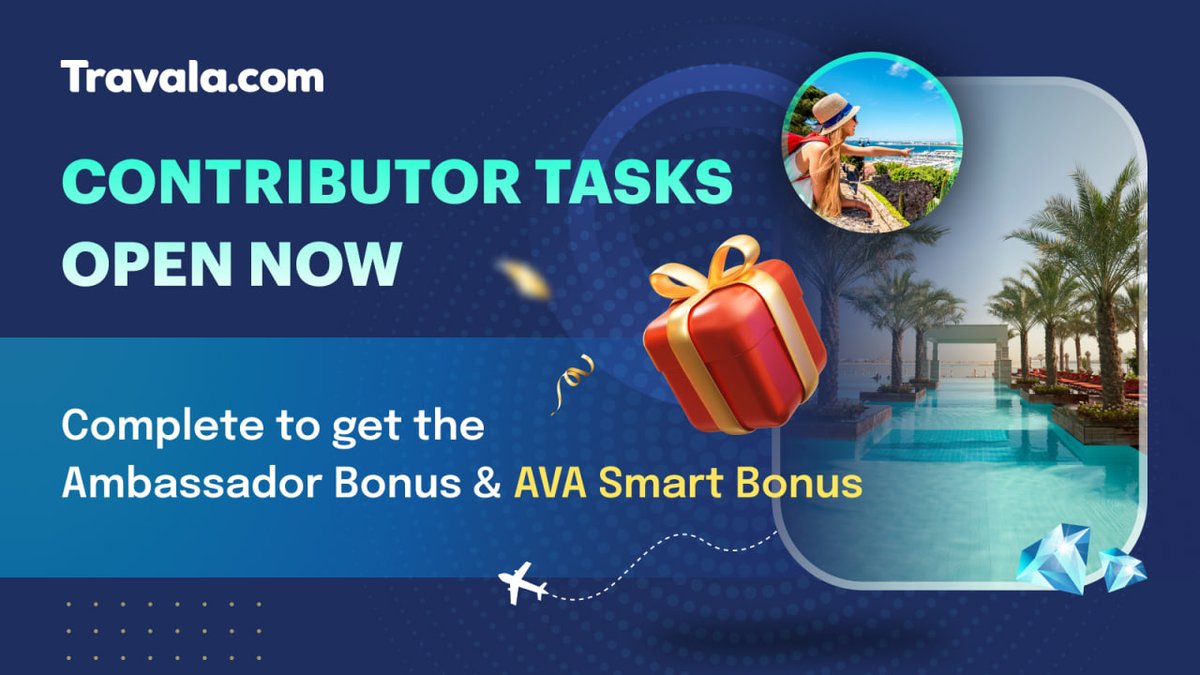 travalacom's tweet photo. 🔔 REMINDER: Smart members, complete the Contributor Tasks NOW to claim your $AVA Smart Bonus! @AVAFoundation

🔹 4 Essential Tasks via Gleam
🔹 Extra Bonus Tasks for more Travel Credits

���� Task Period: Jan 2-Jan 16
🗓 Claim: Jan 23-Feb 6

👉Go to tasks: https://t.co/JzNVV1dhyW https://t.co/oINYKgUTaE
