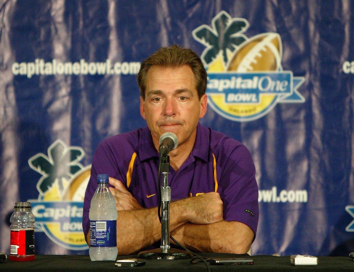 Nick Saban through the years at the #CitrusBowl. Enjoy retirement, Coach!