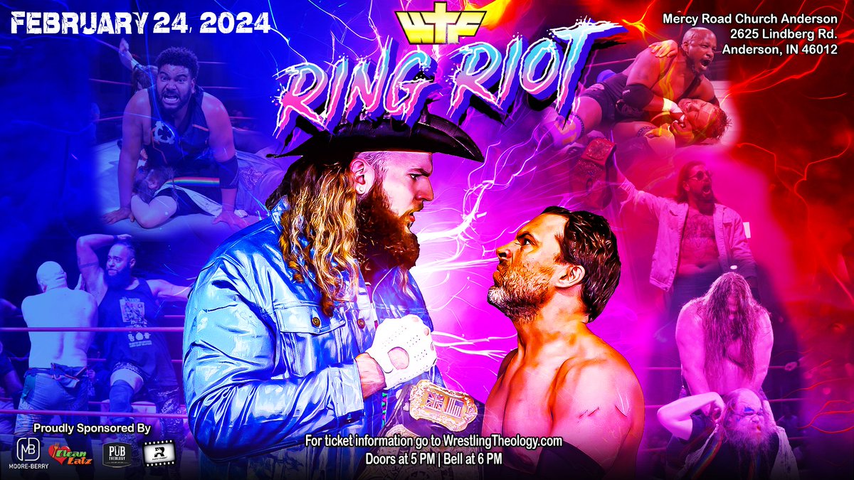 On 2/24 <a href="/WrestlingTheo/">Wrestling Theology</a> returns to Mercy Road in Anderson with #RingRiot! <a href="/CowboyStacee/">Space Cowboy Stacee Alexander</a> challenges <a href="/JeremyHadley20/">Jeremy Hadley</a> for the WTF Belt of Truth! Tickets available at WrestlingTheology.com