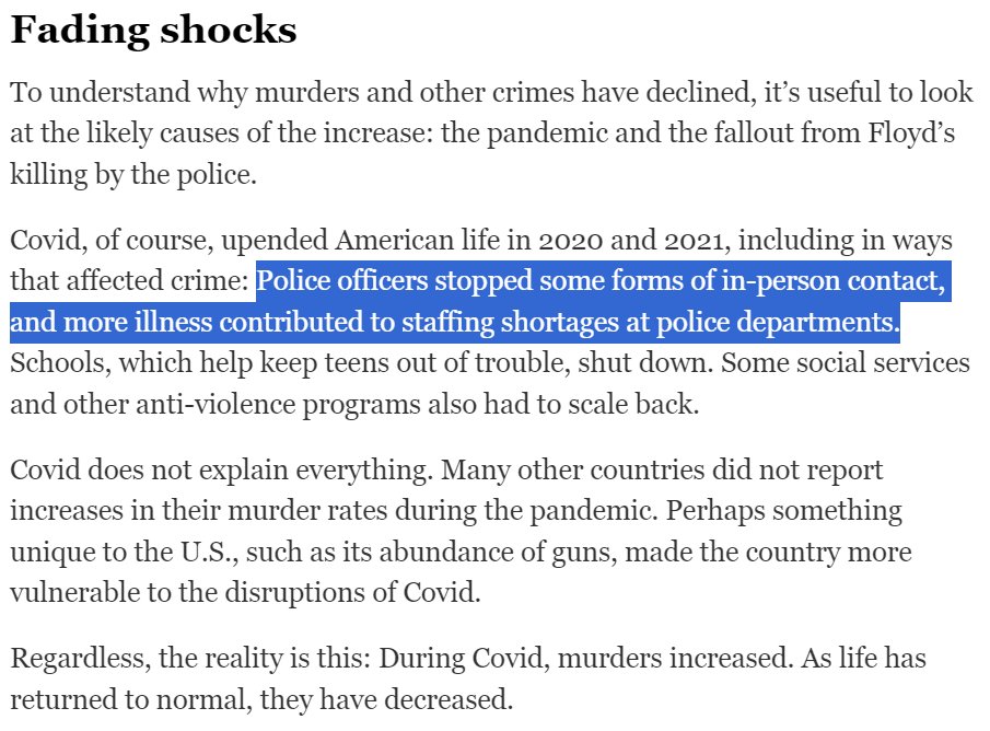 OGNadales's tweet photo. This morning the @nytimes admitted what I and @joinouramerica has been saying for months -- when you take police off the streets, you get more crime. https://t.co/nhjhTm66tu
