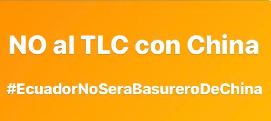 El #TLC con #China debilita los controles ambientales y la protección de los #DDHH mientras, otorga más protecciones a las inversiones en la exploración minera, petrolera, agroindustrial.
#NoQueremosBasuraChina
#NoTLCconChina <a href="/DerechoSaludAN/">Comisión del Derecho a la Salud y Deporte</a> <a href="/soberanialimen/">Soberanía Alimentaria</a> <a href="/RegimenEconomAN/">Comisión Régimen Económico</a>