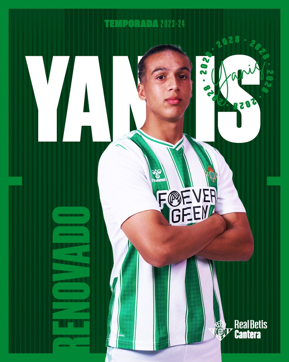 📣 OFICIAL | El #RealBetis renueva a Yanis hasta 2028 🤝 ¡Enhorabuena, @yanis_senhadji! 😊 ➡️ realbetisbalompie.es/noticias/cante… #CanteraBetis