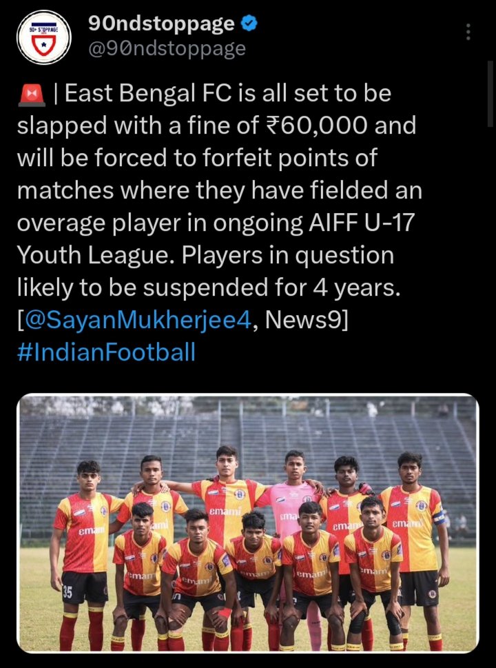 AmanMaurya7007's tweet photo. Age fraud FC .
Sahi tarike se jitne ki aukat nhi hai .
Aur players ko kyun suspend kiya jaa rha hai .
Khelaya kon hai ?
Bar FC ko bhi kro
#BarFC https://t.co/kNjib9pVDi