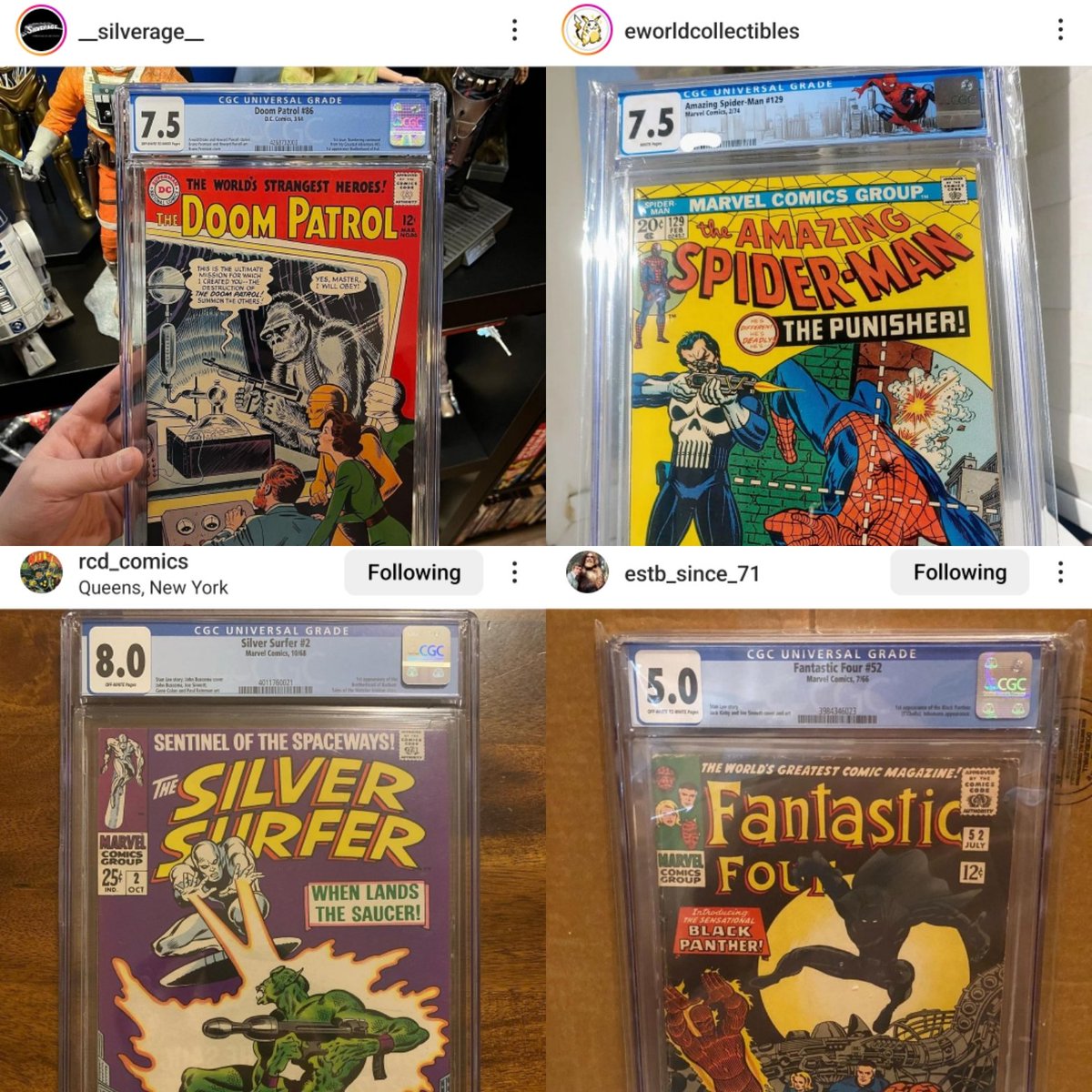 ComicsStatues's tweet photo. We always love seeing you guys post your pick-ups from us! Keep them coming!

#comics #comicbooks #cgccomics #cgc #silversurfer #blackpanther #fantasticfour #amazingspiderman #punisher #doompatrol #sellingcomics #thankyou https://t.co/W6Q1ENKHX2