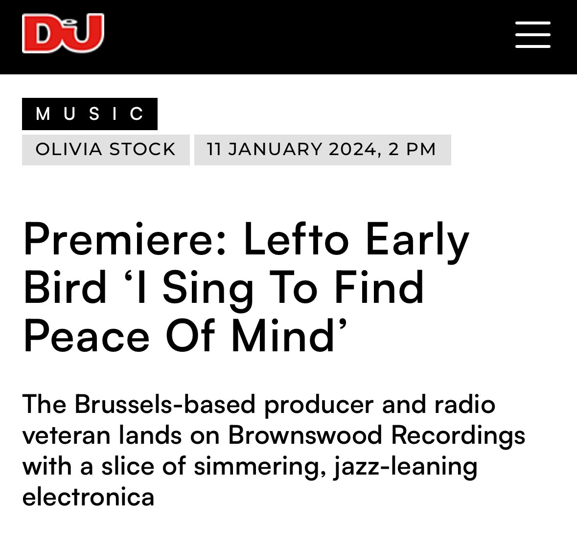 LeFtO's tweet image. Nice to see my single premiered on @DJmag today!!! 🙏🏼🙏🏼

djmag.com/listen/premier…