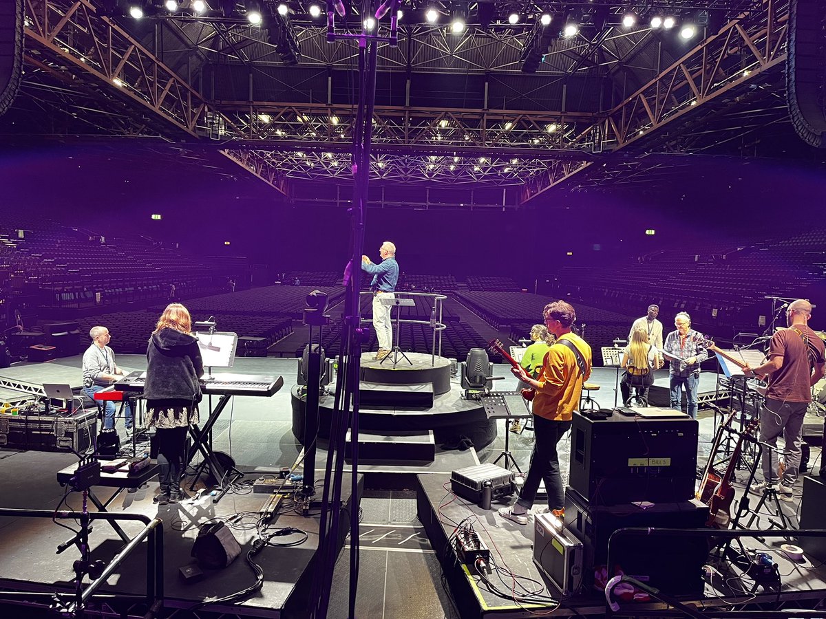 Such a great view this year! We are right behind the conductor, singers and drum kit. We should be easy for you to find later!