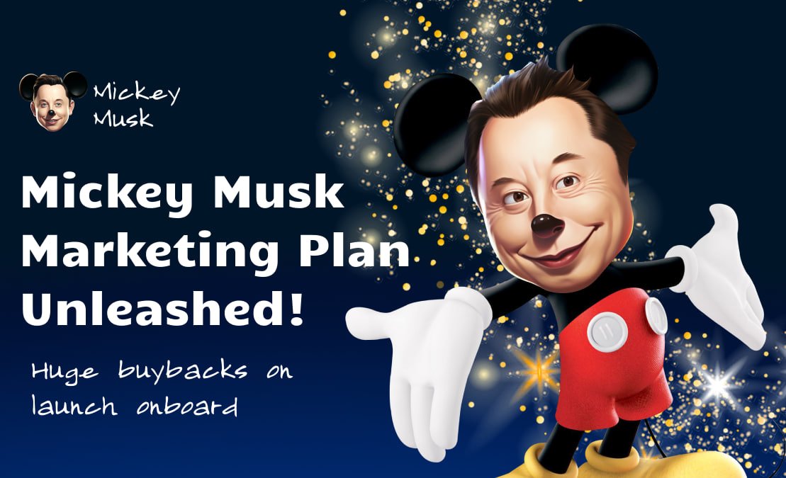 #MickeyMusk Post-Launch Plan Revealed! 

We want to share our Post launch marketing to with you since i got many questions regarding this. We going big this time  Last one did 5x but we are aiming 100x here 
Full plans here
t.me/Mickey_Musk/16…
Presale
pinksale.finance/launchpad/0x6d…