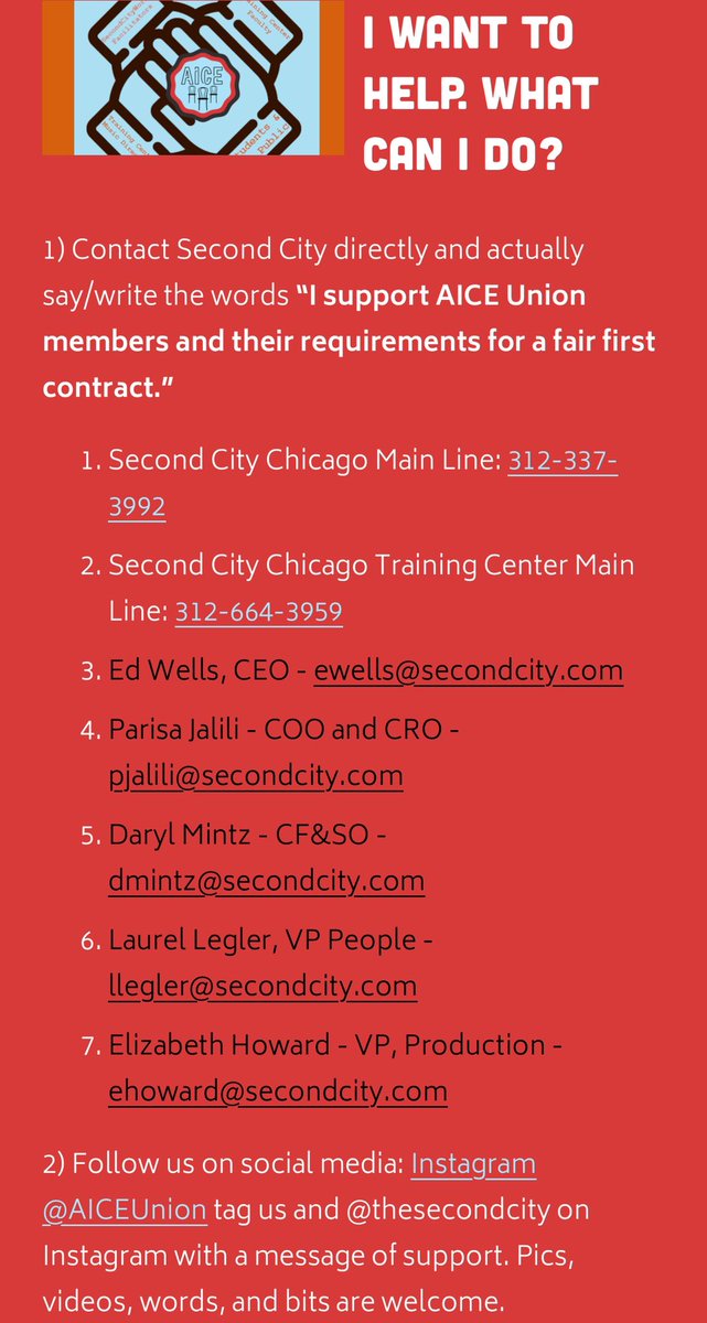 Here’s how you can help: 

(More info at aiceunion.com)