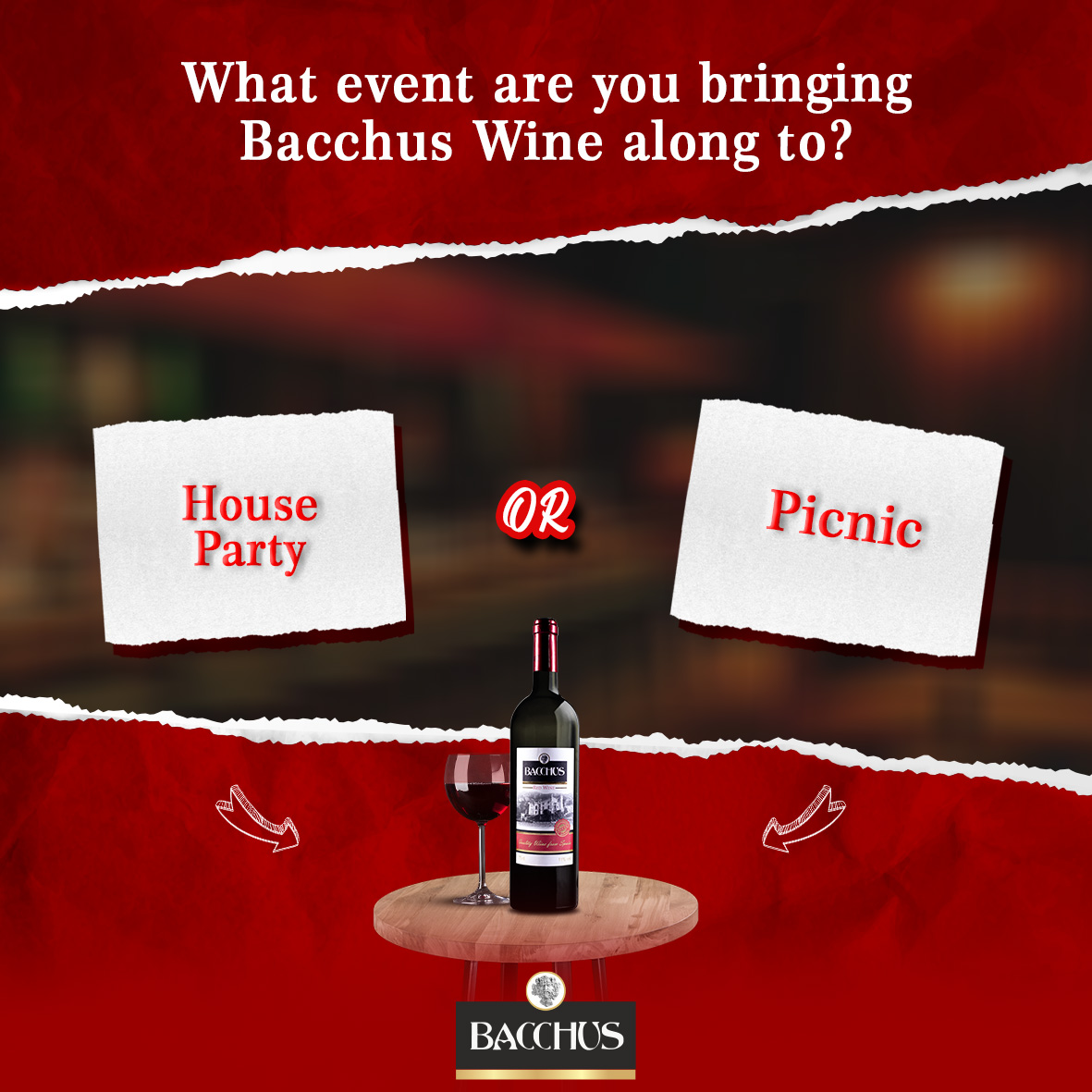 Bacchus brings cheers wherever it is! What event will you uncork this bottle of joy?

#BacchusWine #Vitality #Enjoyment #ForTheLoveOfWine #WineLover #ShareMomentsWithBacchus #ItsBacchusOclock