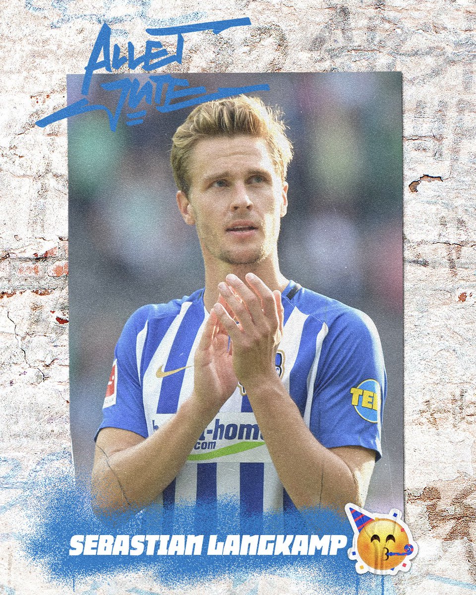 HerthaBSC's tweet photo. Sebastian #Langkamp wird heute 36. Jahre alt! 🎊 Wir gratulieren unserem ehemaliegen Innenverteidiger & sagen allet Jute, Basti! 🥳
#HaHoHe https://t.co/Q9C9dWfhDz
