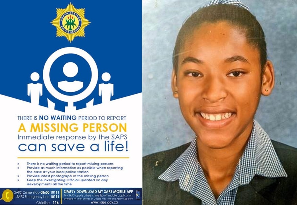 SAPoliceService's tweet photo. #sapsWC Hermanus FCS Unit seeks #missing Tamson Tasley Anta (16). Last seen on 27/12. She and her boyfriend allegedly left the Stanford area.
Info -> Constable Tiaan Brooks 082 522 1023, #CrimeStop 08600 10111 or #MySAPSApp. NP
https://t.co/n7Jy8SdPeF https://t.co/AzYifNSYzU