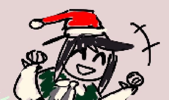 solo 1girl hat santa hat smile simple background black hair  illustration images