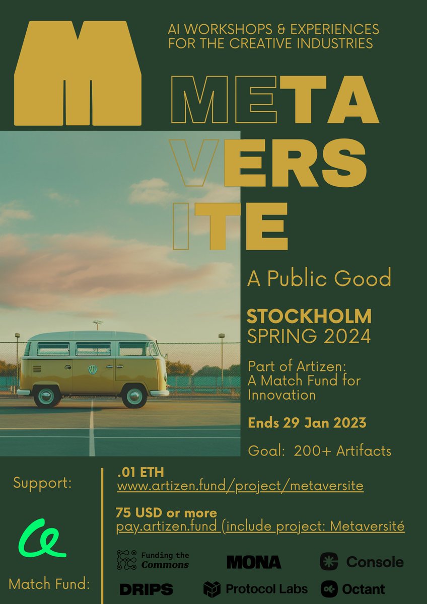 This is not a drill. We are back this Spring with an IRL and virtual edition focused on AI and Storytelling.

We are competing in this Season of <a href="/artizen/"></a> which will determine ho big it will be. Stayed tuned on how to support and participate!