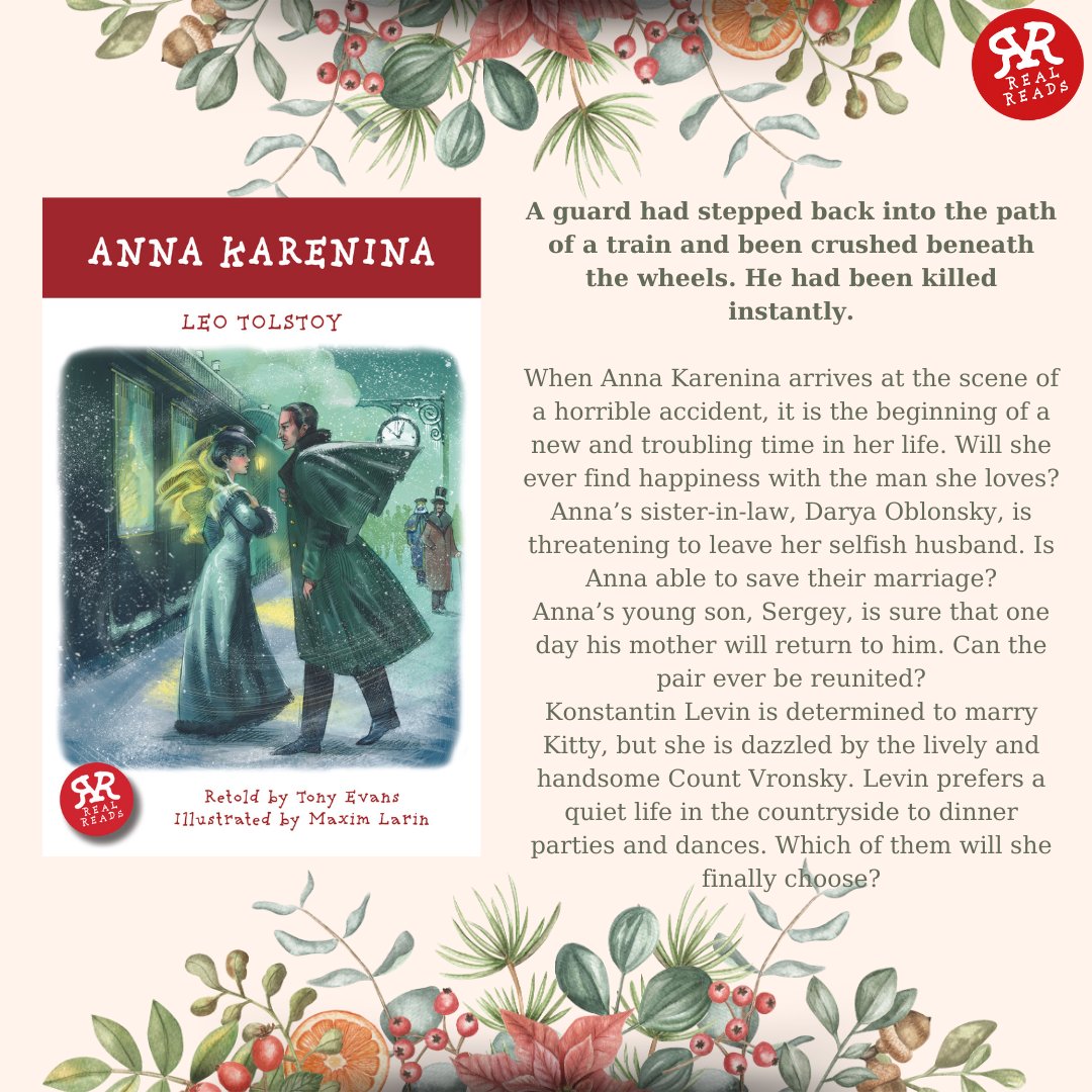 RealReads's tweet photo. Start the new year with literary adventures! 📚✨
Explore the Russian aristocracy in 'Anna Karenina,' English countryside in 'Far From The Madding Crowd,' and the timeless Mississippi River journey in 'Huckleberry Finn.' Which classic will be your first read? #NewYearReads https://t.co/7UT3AXfC15