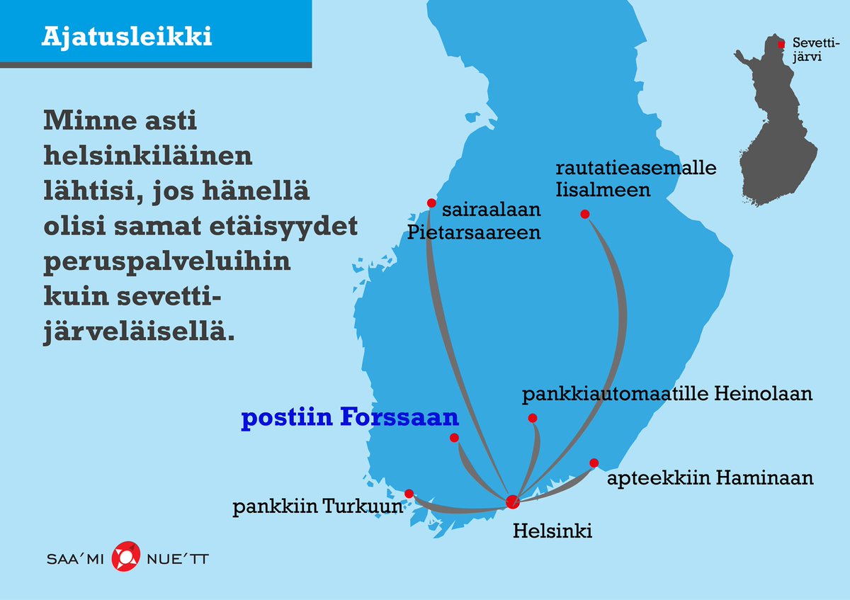 Aleksi Koivisto (@alekoivisto) on Twitter photo Sairaaloiden #keskittäminen. Muistetaan etäisyydet, tässä saamelaiskylä Sevetin malli. Olemme EU:n harvaan asutuin maa.
Jonkun on Lapissakin itärajaa valvottava, ruokaa tuotettava. Heilläkin oikeus palveluihin. Hyvinvointivaltio kuuluu kaikille.
<a href="/suomenkylat/">Suomen Kylät ry</a> #kokoSuomi Sairaaloiden #keskittäminen. Muistetaan etäisyydet, tässä saamelaiskylä Sevetin malli. Olemme EU:n harvaan asutuin maa.
Jonkun on Lapissakin itärajaa valvottava, ruokaa tuotettava. Heilläkin oikeus palveluihin. Hyvinvointivaltio kuuluu kaikille.
<a href="/suomenkylat/">Suomen Kylät ry</a> #kokoSuomi