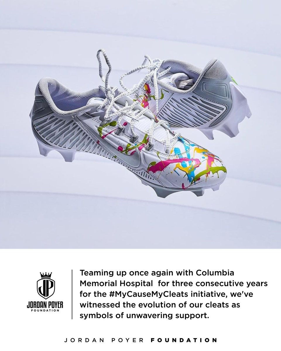 jpfoundation21's tweet photo. Embarking on a three year consecutive journey with @CMHCommunity for the #MyCauseMyCleats initiative has been nothing short of transformative 🏥

Huge shoutout to #Artlanta for crafting an incredible piece of art on these cleats👟
#JordanPoyer #BillsMafia https://t.co/PuJBCkob2g