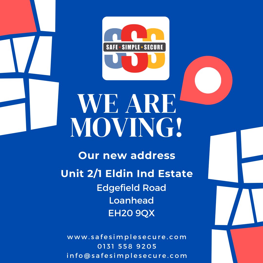 SafeSimpleSec's tweet image. Due to expansion and growth in the company we will be moving to new premises Friday.  

The move will allow us to have additional office space for our growing team.  Our contact details remain the same with no changes to our services.